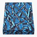 Steel Blue Shard Ankara wax print fabric, folded