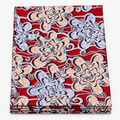 Crimson Swirl Bloom Ankara wax print fabric, folded
