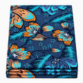 Midnight Tropic Leaf Ankara wax print fabric, folded