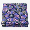 Violet Sunburst Web Ankara wax print fabric, folded
