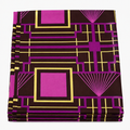 Magenta Deco Frame Ankara wax print fabric, folded