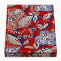Scarlet Feather Bloom Ankara wax print fabric, folded