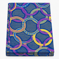 Royal Gold Link Chain Ankara wax print fabric, folded