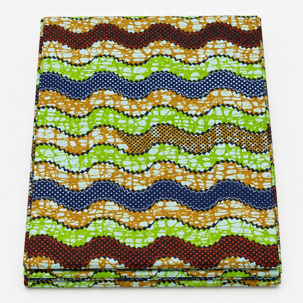 Chiganvy Original — Savanna Wave Stripe folded Ankara fabric