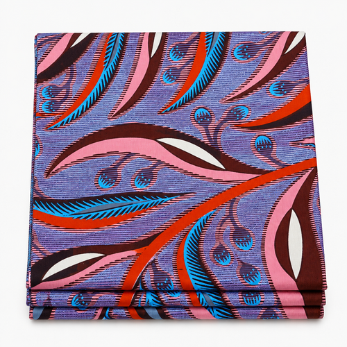 Amethyst Feather Plume folded Ankara fabric