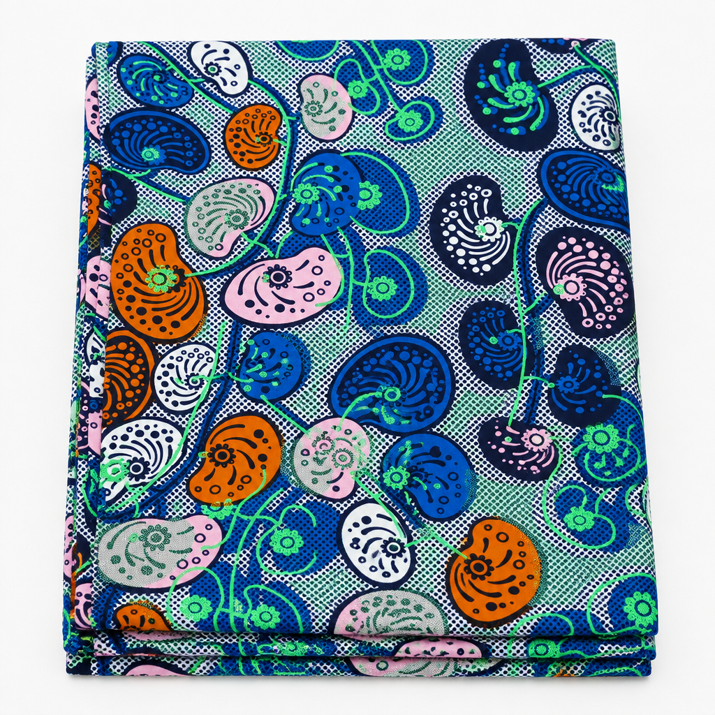 Nautical Shell Trail folded Ankara fabric