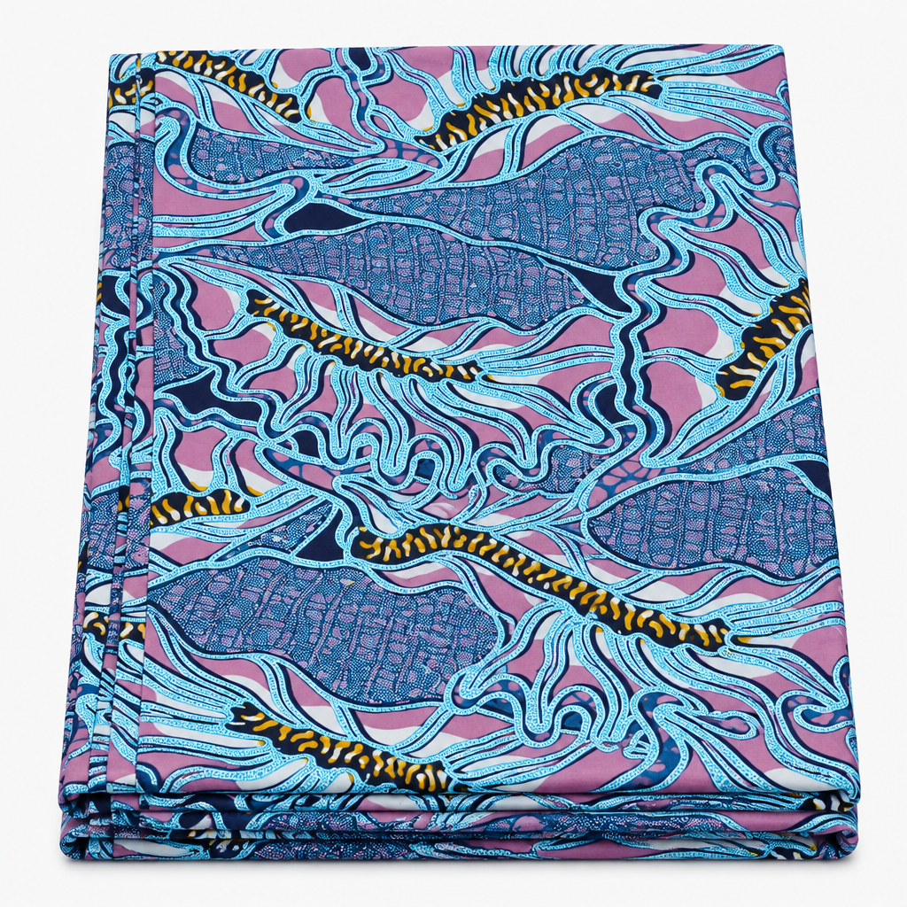 Coral Reef Swirl folded Ankara fabric