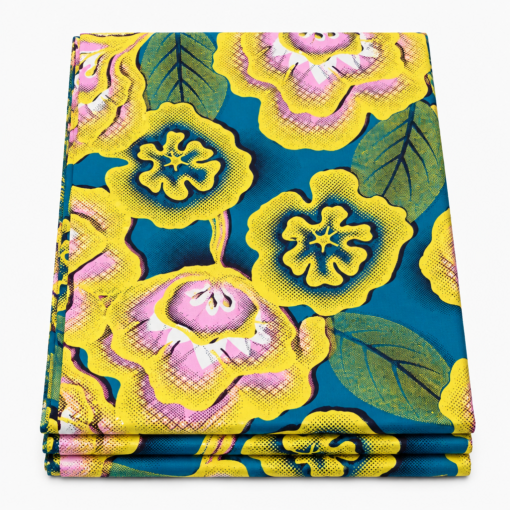 Citrus Pop Floral folded Ankara fabric